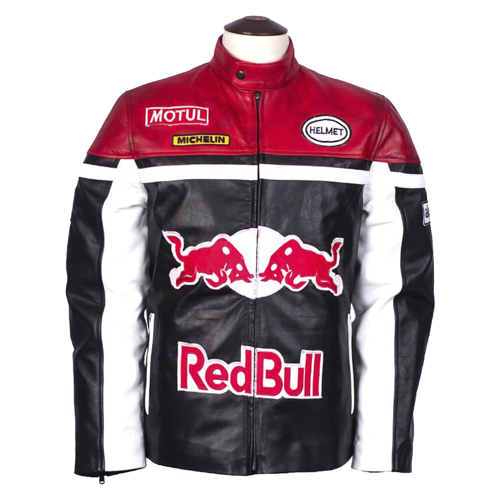 Red Bull Racing Leather Jacket – MotoGP Biker Jacket – Premium Cowhide Motorcycle Gear for Men & Women